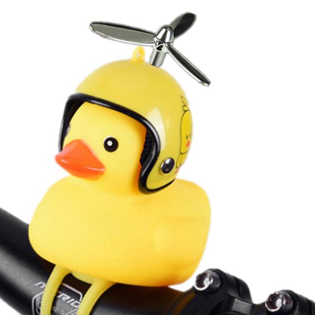 Yellow Little Duck Shape Bike Bell Bike Horn and Front Light Outdoor Lighting Gold - DailySale