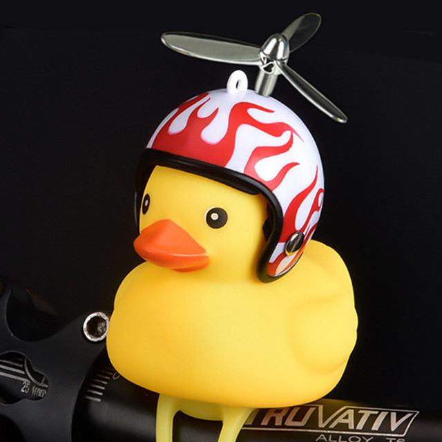 Yellow Little Duck Shape Bike Bell Bike Horn and Front Light Outdoor Lighting White - DailySale