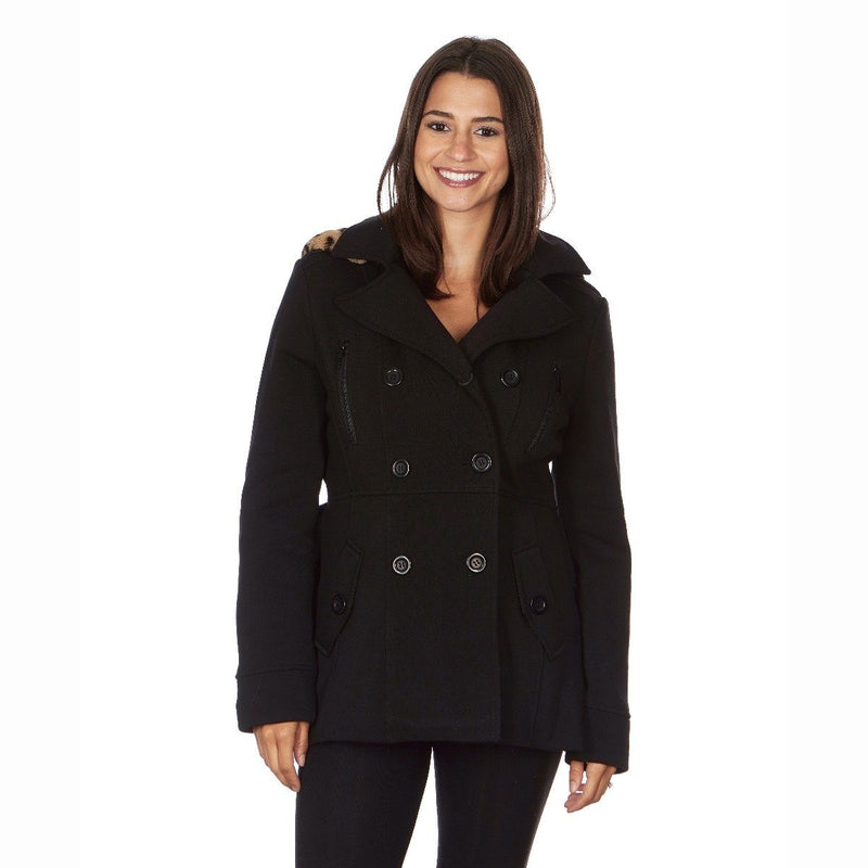 Yoki Women's Leopard Faux Fur Hooded Fleece Coat Women's Apparel XL Black - DailySale