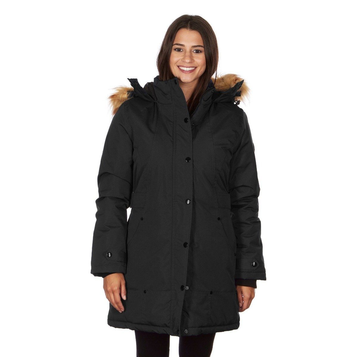 Yoki Women's Mid Length Hooded Puffy Coat Women's Apparel S Black - DailySale