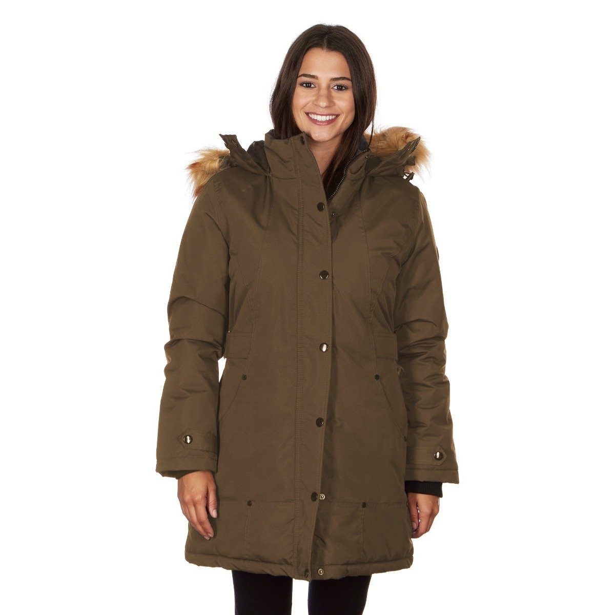 Yoki Women's Mid Length Hooded Puffy Coat Women's Apparel S Olive - DailySale