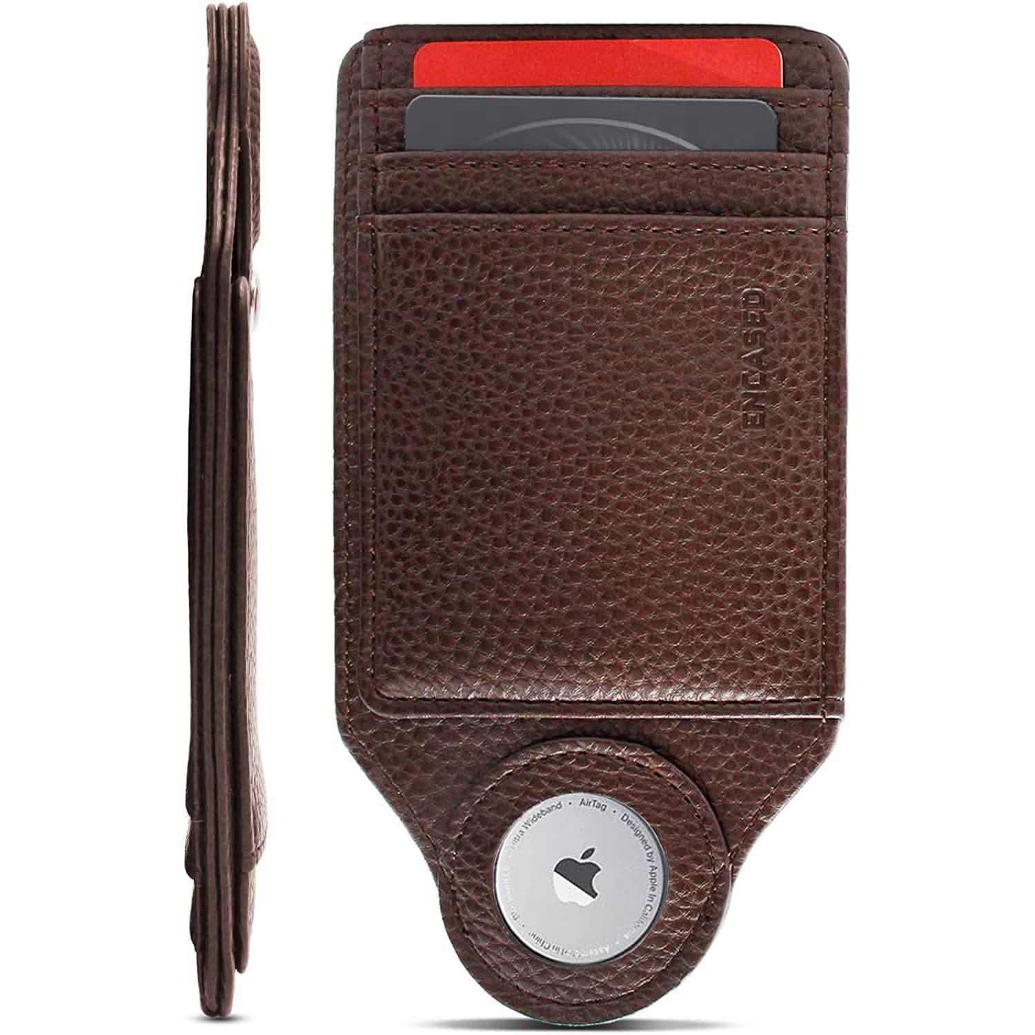 Zero-Bulk Slim AirTag Wallet Bags & Travel Brown - DailySale