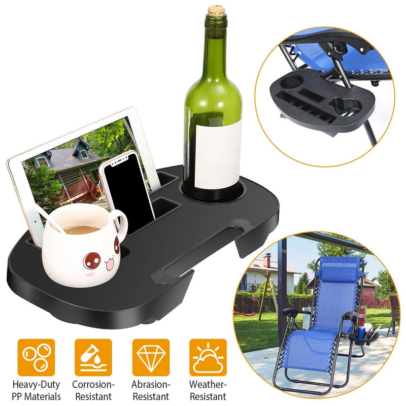 Zero Gravity Chair Cup Holder Clip On Side Tray Garden & Patio - DailySale