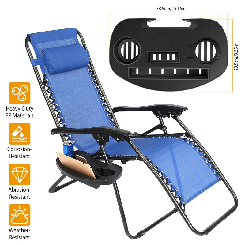 Zero Gravity Chair Cup Holder Clip On Side Tray Garden & Patio - DailySale