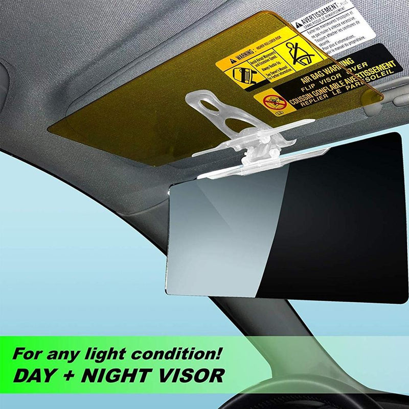Closeup of day & night Anti-Glare Car Visor mounted in a vehicle