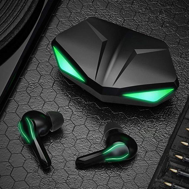 Zime Winner Gaming Headphones 65ms Low Latency TWS Bluetooth Earphone With Mic Bass Audio Sound Positioning Headphones & Audio Green - DailySale