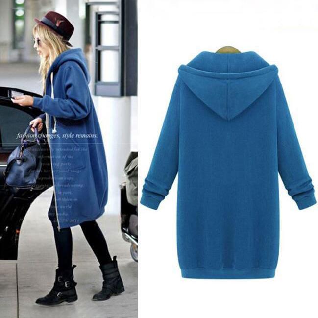 Zipper Front Pocket Drawstring Hoodie Women's Clothing - DailySale