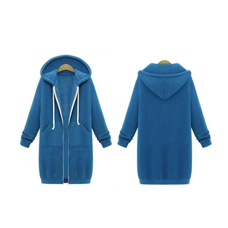 Zipper Front Pocket Drawstring Hoodie Women's Clothing - DailySale