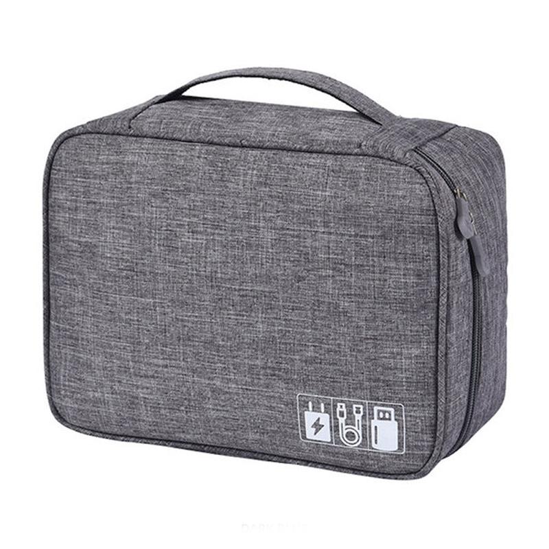 Zippered Cable Compartment Bag for Electronics Storage Gadgets & Accessories Gray - DailySale