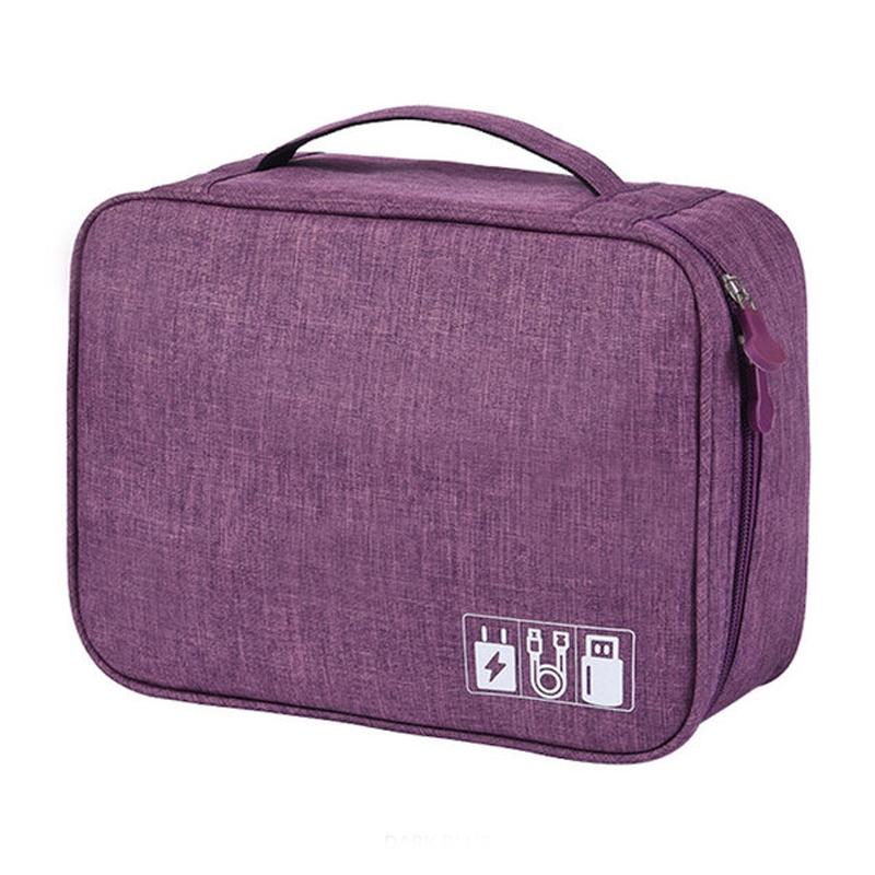 Zippered Cable Compartment Bag for Electronics Storage Gadgets & Accessories Purple - DailySale
