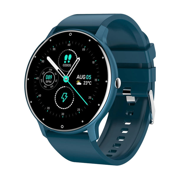 3/4 front view 0f Zl02 Smart Watch 1.28 Inch Smartwatch Fitness Running Watch in blue